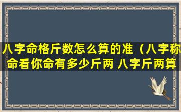 八字命格斤数怎么算的准（八字称命看你命有多少斤两 八字斤两算命表(图文)）